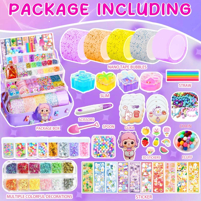 ZiZa Cute Nano Tape Bubble Kit for Kids with Box  Nano Tape Squishy Maker Kit  Nano Bubble Tape Kit  Nano Tape Bubbles - Image 2